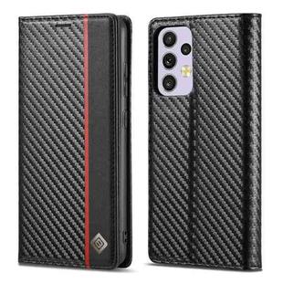 For Samsung Galaxy A33 5G LC.IMEEKE Carbon Fiber PU + TPU Leather Phone Case(Vertical Black)