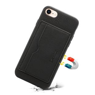 For iPhone 7 / 8 Denior V3 Luxury Car Cowhide Leather Protective Case with Holder & Card Slot(Black)