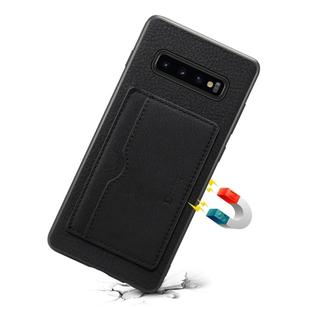 For Galaxy S10 Plus Denior V3 Luxury Car Cowhide Leather Protective Case with Holder & Card Slot(Black)