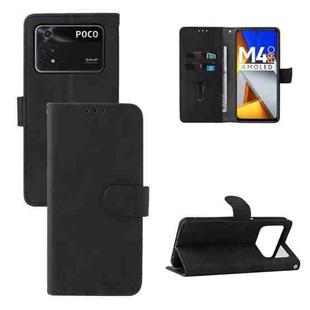 For Xiaomi Poco M4 Pro 4G Skin Feel Magnetic Flip Leather Phone Case(Black)
