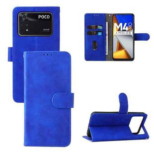 For Xiaomi Poco M4 Pro 4G Skin Feel Magnetic Flip Leather Phone Case(Blue)