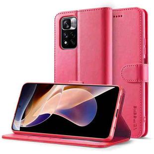 For Xiaomi Redmi Note 11 Pro+ 5G International Version LC.IMEEKE Calf Texture Leather Phone Case(Red)
