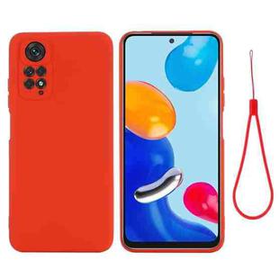 For Xiaomi Redmi Note 11S / Note 11 4G Pure Color Liquid Silicone Shockproof Full Coverage Phone Case(Red)