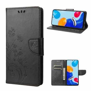 For Xiaomi Redmi Note 11 4G / Note 11S Embossed Butterfly Pattern Flip Leather Phone Case(Black)