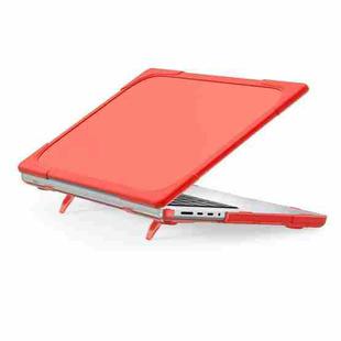 TPU + PC Two-color Anti-fall Laptop Protective Case For MacBook Pro 16.2 inch A2485 2021(Red)