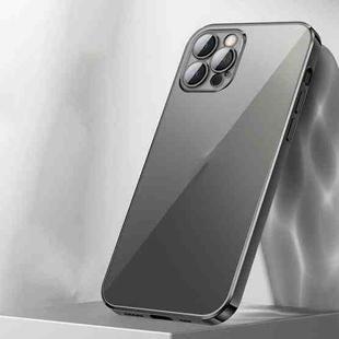 For iPhone 12 Pro Full Coverage Lens Crystal Plating Airbag Shockproof TPU Phone Case(Graphite Color)