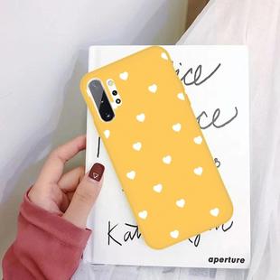 For Galaxy Note10+ Multi Love Heart Pattern Frosted TPU Protective Case(Yellow)