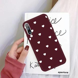 For Galaxy A70 Multi Love Heart Pattern Frosted TPU Protective Case(Wine Red)