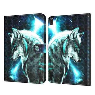 For Lenovo Tab E10 3D Painted Pattern Leather Tablet Case(Wolf)