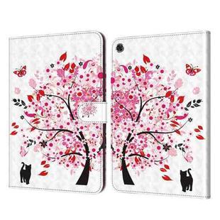 For Lenovo M10 Plus 3D Painted Pattern Leather Tablet Case(Cat Under the Tree)