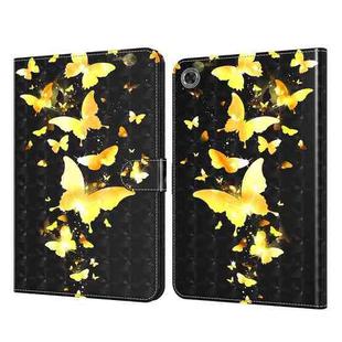 For Lenovo Tab M8 TB-805F 3D Painted Pattern Leather Tablet Case(Golden Butterfly)