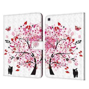 For Samsung Galaxy Tab A7 SM-T500 3D Painted Pattern Leather Tablet Case(Cat Under the Tree)