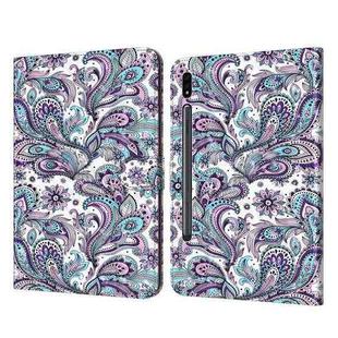 For Samsung Galaxy Tab S7 SM-T875 3D Painted Pattern Leather Tablet Case(Swirl)