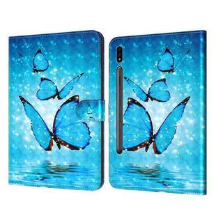 For Samsung Galaxy Tab S7 SM-T875 3D Painted Pattern Leather Tablet Case(Three Butterflies)