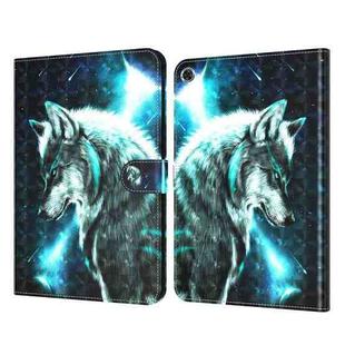 For Samsung Galaxy Tab A8 10.5 3D Painted Pattern Leather Tablet Case(Wolf)