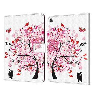 For Samsung Galaxy Tab A8 10.5 3D Painted Pattern Leather Tablet Case(Cat Under the Tree)