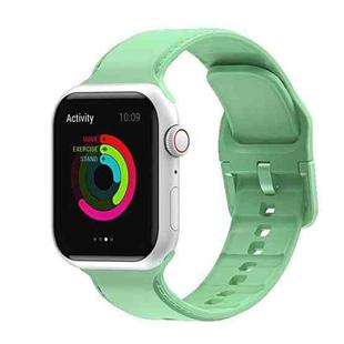 Silicone Stitching Watch Band For Apple Watch Series 8&7 41mm / SE 2&6&SE&5&4 40mm / 3&2&1 38mm(Matcha Green)