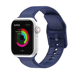 Silicone Stitching Watch Band For Apple Watch Series 8&7 41mm / SE 2&6&SE&5&4 40mm / 3&2&1 38mm(Midnight Blue)