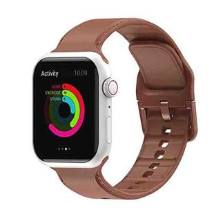Silicone Stitching Watch Band For Apple Watch Series 8&7 41mm / SE 2&6&SE&5&4 40mm / 3&2&1 38mm(Brown)