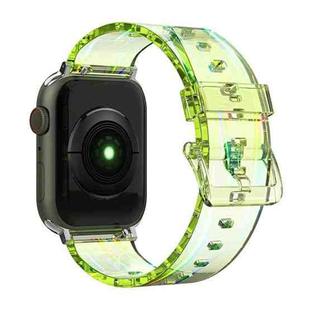 Aurora Transparent Silicone Watch Band For Apple Watch Ultra 49mm&Watch Ultra 2 49mm / Series 9&8&7 45mm / SE 3&SE 2&6&SE&5&4 44mm / 3&2&1 42mm(Green)