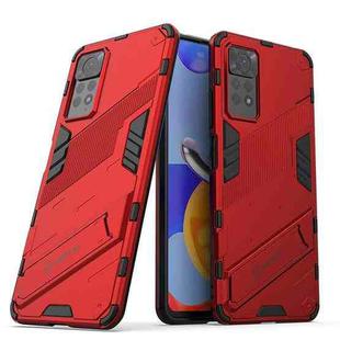 For Xiaomi Redmi Note 11 Pro 5G Gobal Punk Armor 2 in 1 PC + TPU Shockproof Phone Case with Invisible Holder(Red)