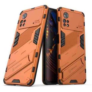 For Xiaomi Poco X4 Pro 5G Punk Armor 2 in 1 PC + TPU Shockproof Phone Case with Invisible Holder(Orange)