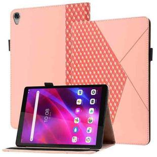 For Lenovo Tab M8 (3rd Gen) Rhombus Skin Feel Flip Tablet Leather Case(Rose Gold)
