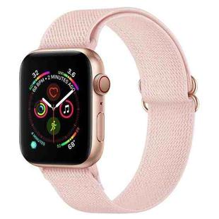 Polyester Nylon Watch Band For Apple Watch Series 9&8&7 41mm / SE 3&SE 2&6&SE&5&4 40mm / 3&2&1 38mm(Pink Sand)