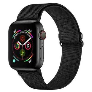 Polyester Nylon Watch Band For Apple Watch Series 9&8&7 41mm / SE 3&SE 2&6&SE&5&4 40mm / 3&2&1 38mm(Black)
