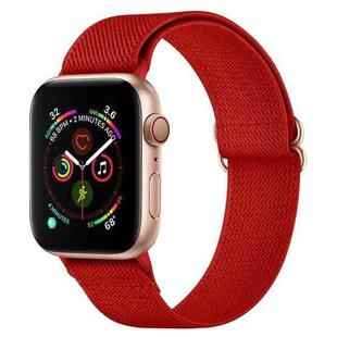 Polyester Nylon Watch Band For Apple Watch Series 9&8&7 41mm / SE 3&SE 2&6&SE&5&4 40mm / 3&2&1 38mm(Red)