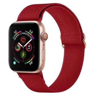 Polyester Nylon Watch Band For Apple Watch Ultra 49mm&Watch Ultra 2 49mm / Series 9&8&7 45mm / SE 3&SE 2&6&SE&5&4 44mm / 3&2&1 42mm(Wine Red)