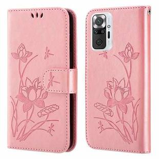 For Xiaomi Redmi Note 9 Pro / Pro Max Lotus Embossed Leather Phone Case(Pink)