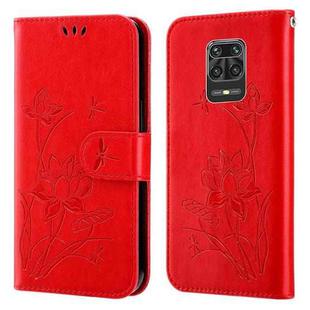 For Xiaomi Redmi Note 10 Pro / Pro Max Lotus Embossed Leather Phone Case(Red)