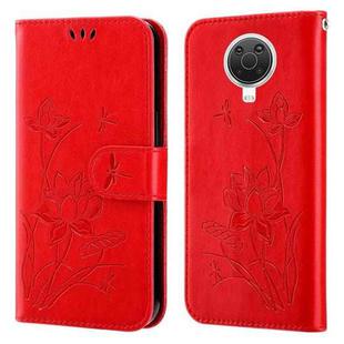 For Nokia G20 / G10 / 6.3 Lotus Embossed Leather Phone Case(Red)