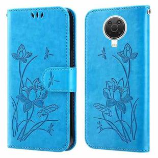 For Nokia G20 / G10 / 6.3 Lotus Embossed Leather Phone Case(Blue)