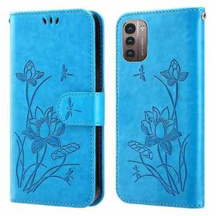 For Nokia G21 / G11 Lotus Embossed Leather Phone Case(Blue)