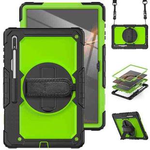 For Samsung Galaxy Tab S8 Ultra 14.6 inch SM-X900 Silicone + PC Tablet Case(Black+Yellow Green)