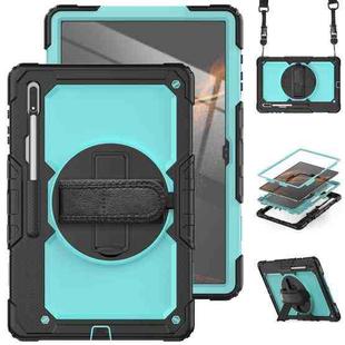 For Samsung Galaxy Tab S8 Ultra 14.6 inch SM-X900 Silicone + PC Tablet Case(Black+Light Blue)