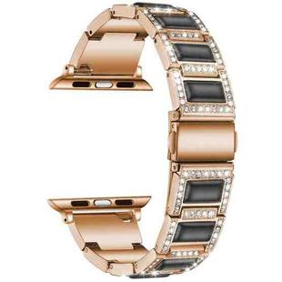 22mm Metal Opal Watch Band For Apple Watch Ultra 49mm / Series 8&7 45mm / SE 2&6&SE&5&4 44mm / 3&2&1 42mm(Rose Gold+Black)
