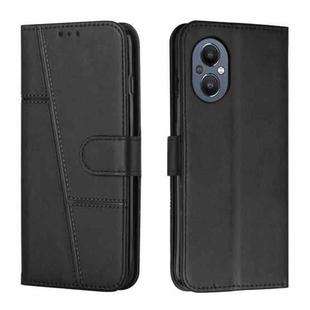 For OPPO A96 5G / Reno7 Z 5G / OnePlus Nord N20 5G Stitching Calf Texture Buckle Leather Phone Case(Black)