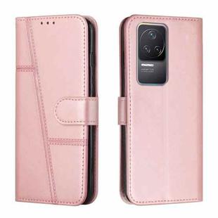 For Xiaomi Redmi K50 / K50 Pro Stitching Calf Texture Buckle Leather Phone Case(Pink)