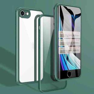For iPhone SE 2022 / SE 2020 / 8 / 7 Double-sided Glass TPU Phone Case(Deep Green)