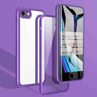For iPhone SE 2022 / SE 2020 / 8 / 7 Double-sided Glass TPU Phone Case(Purple)