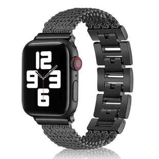 Thin Chain Steel Watch Band For Apple Watch Series 8&7 41mm / SE 2&6&SE&5&4 40mm / 3&2&1 38mm(Black)