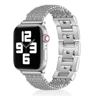 Thin Chain Steel Watch Band For Apple Watch Series 8&7 41mm / SE 2&6&SE&5&4 40mm / 3&2&1 38mm(Silver)