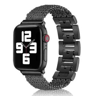 Thin Chain Steel Watch Band For Apple Watch Ultra 49mm / Series 8&7 45mm / SE 2&6&SE&5&4 44mm / 3&2&1 42mm(Black)