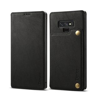 For Galaxy Note9 Denior V4 Luxury Car Cowhide Horizontal Flip Leather Case with Holder & Card Slots & Wallet(Black)