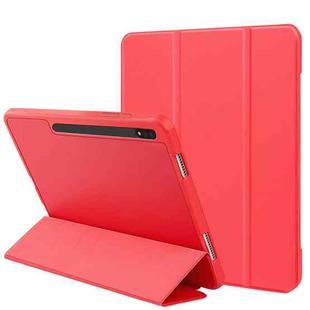 For Samsung Galaxy Tab S8 / X700 3-folding Honeycomb TPU Smart Leather Tablet Case(Red)