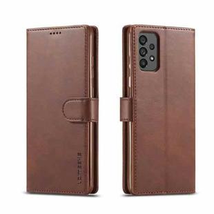 For Samsung Galaxy A73 5G LC.IMEEKE Calf Texture Leather Phone Case(Brown)