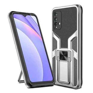 For Xiaomi Redmi Note 9 4G Armor 2 in 1 PC + TPU Magnetic Phone Case(Silver)